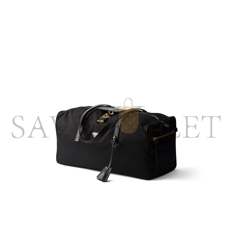 Pra*a large re-nylon top-handle bag with padlock 1bb135 (40*21*20cm)
